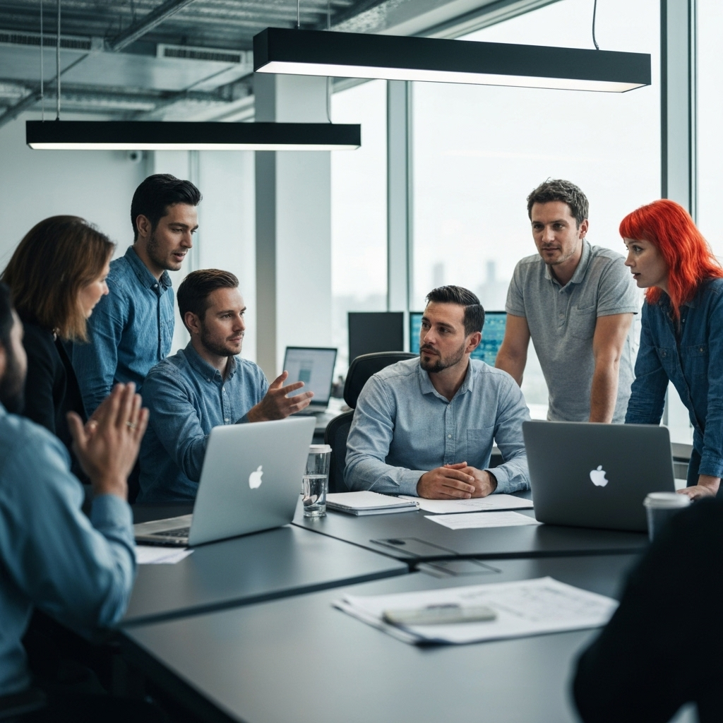 Équipe NovaTechLoom en réunion